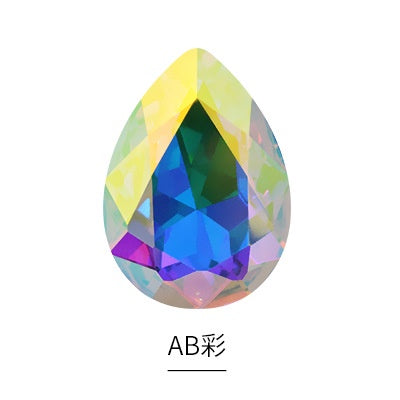 Manufacturer wholesale, glass material water drop crystal rhinestone mobile phone sticker diamond DIY accessories hair accessories handmade material glass diamond beads