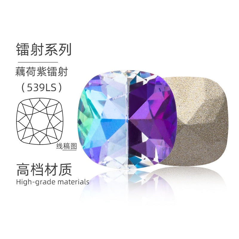 12mm Tip Bottom Special Shape Fat Square Crystal Diamond Tip Bottom Special Shape Glass Diamond Diy Jewelry Accessories Materials