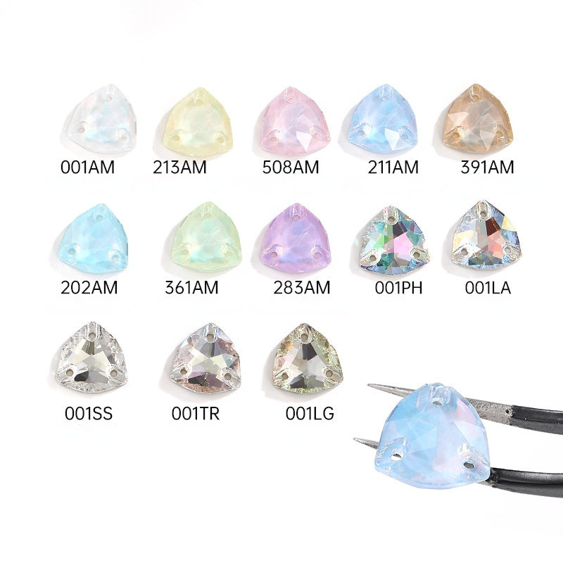 Fat Triangle Mocha Series Garment Sew on Rhinestone Glass Crystal Button for Clothing Jewelry Making