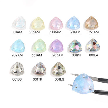 Fat Triangle Mocha Series Garment Sew on Rhinestone Glass Crystal Button for Clothing Jewelry Making