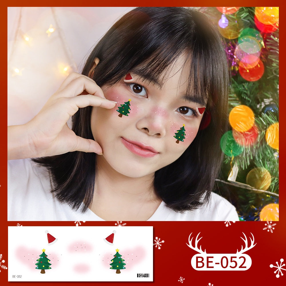 Face Sticker Kids Girls Christmas Sticker Masquerade Makeup Waterproof Tattoo Stickers