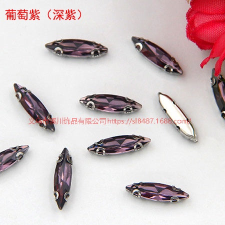 4*15mm Fine Horse Eyes Four Angle Claw Rhinestones Special Shape Crystal Rhinestones Hand Sewn Glass Rhinestones Anti-hook Claw Drill Accessories