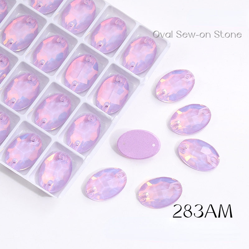 11*16/13*18/17*24mm Oval Shape K9 Glass Crystal Stones Sewing Rhinestones Buttons for Clothes Decoration