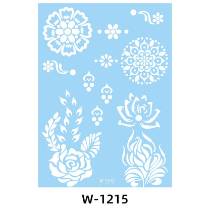 White Lace Tattooed HENNA INSTAN/HENNA TEMPORER Waterproof Indian Floral Geometric Pattern for A Party Wedding