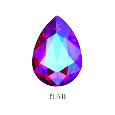 18 * 25Mm water drop shape, manufacturer wholesale glass material water drop crystal rhinestone mobile phone sticker diamond DIY accessories hair accessories handmade material glass diamond beads