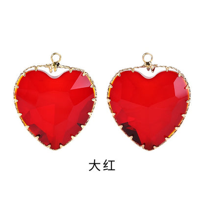 Fashion Transparent Love Heart Crystal Pendant for Earring Necklace Diy Making