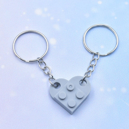Acrylic Material Creative Building Block Keychain/Keyring 1pcs Pendant Decorative Acrylic Heart Shape Necklace