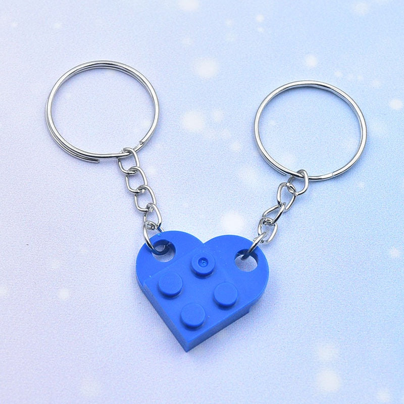 Acrylic Material Creative Building Block Keychain/Keyring 1pcs Pendant Decorative Acrylic Heart Shape Necklace