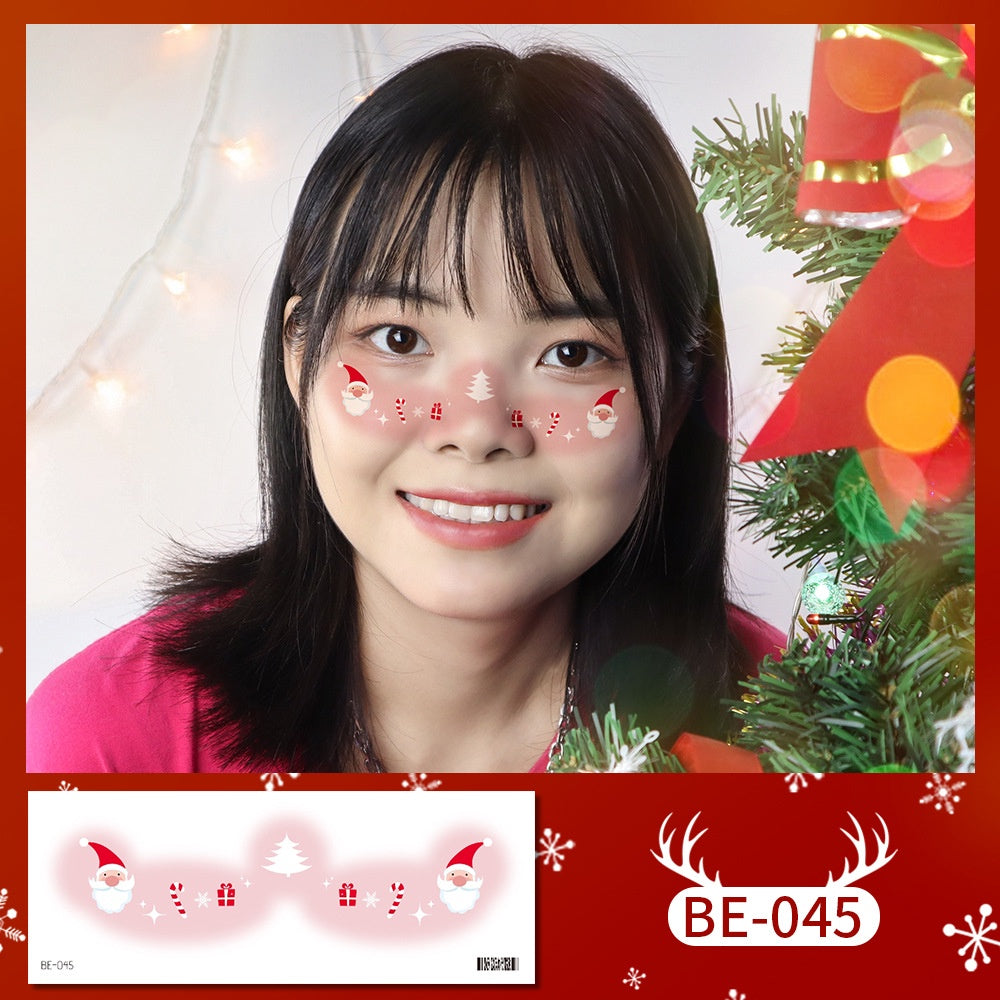 Face Sticker Kids Girls Christmas Sticker Masquerade Makeup Waterproof Tattoo Stickers