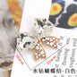 Creative Full Diamond Black and White Spot Alloy Bow DIY Phone Case Brooch Accessories