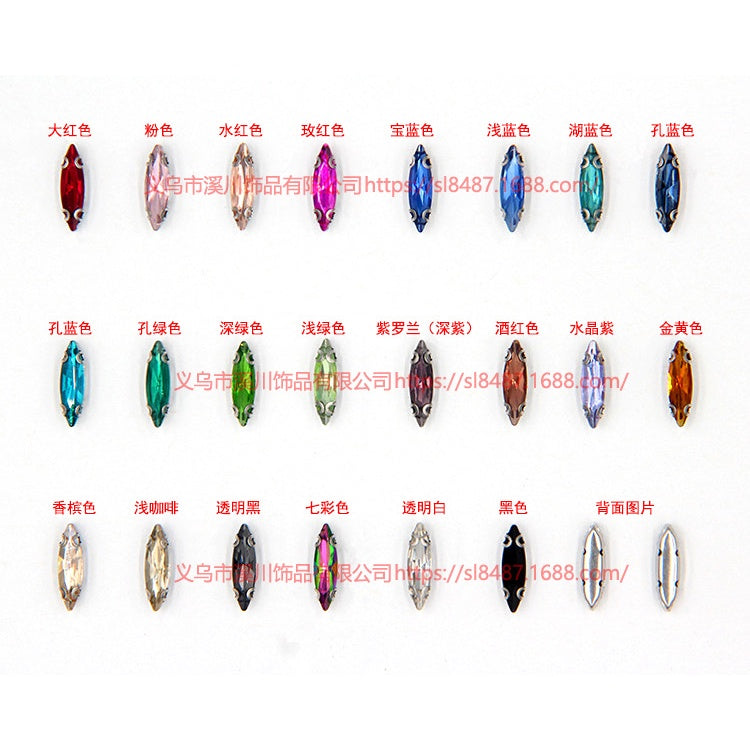 4*15mm Fine Horse Eyes Four Angle Claw Rhinestones Special Shape Crystal Rhinestones Hand Sewn Glass Rhinestones Anti-hook Claw Drill Accessories