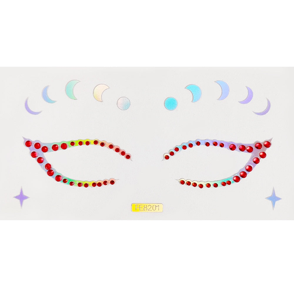 Laser Eye Patch Pearl Rhinestones Eye Acrylic Face Diamond Patch Paper