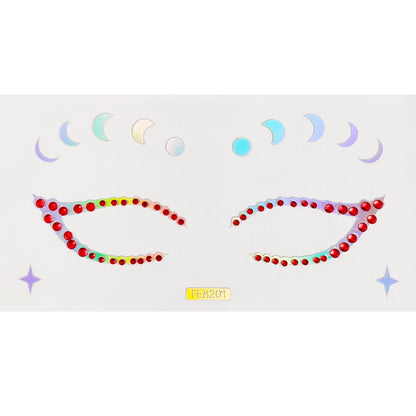 Laser Eye Patch Pearl Rhinestones Eye Acrylic Face Diamond Patch Paper