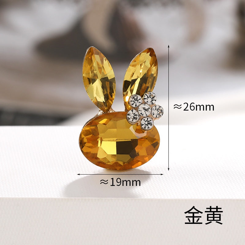Faship Rhinestone Crystal Bunny Rabbit Pin Brooch Accessories for Easter