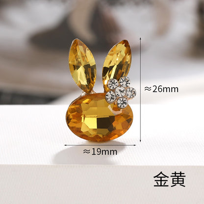 Faship Rhinestone Crystal Bunny Rabbit Pin Brooch Accessories for Easter
