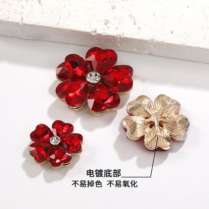 Golden Flower-Leaf Bridal Headpieces for Wedding Headband Bride Hair Pieces Crystal Flower Girl Hair Accessories Clothing Mobile Phone Case DIY Material