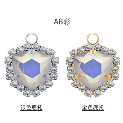 Fashion Pendant Fat Triangle Crystal Glass Claw Rhinestone Diy Necklace Earrings Accessories