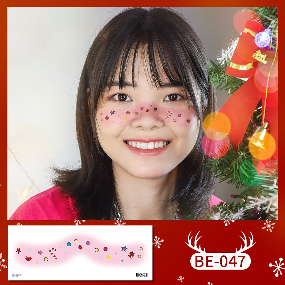 Face Sticker Kids Girls Christmas Sticker Masquerade Makeup Waterproof Tattoo Stickers
