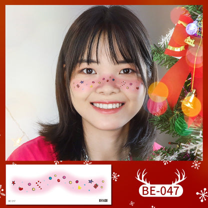 Face Sticker Kids Girls Christmas Sticker Masquerade Makeup Waterproof Tattoo Stickers