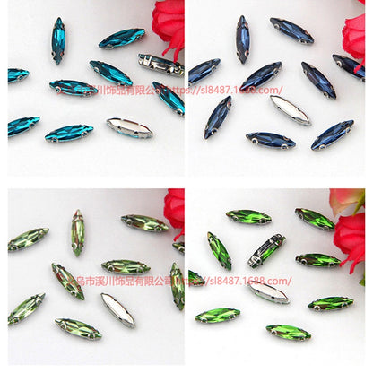 4*15mm Fine Horse Eyes Four Angle Claw Rhinestones Special Shape Crystal Rhinestones Hand Sewn Glass Rhinestones Anti-hook Claw Drill Accessories
