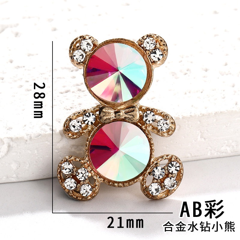 Crystal Bear Multi-color Diamond Bear Brooch DIY Accessories