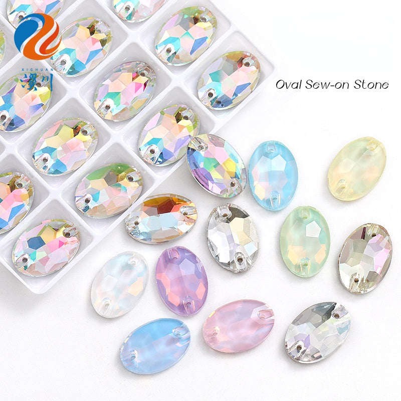 11*16/13*18/17*24mm Oval Shape K9 Glass Crystal Stones Sewing Rhinestones Buttons for Clothes Decoration