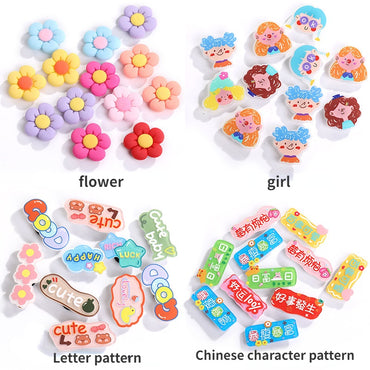 Selling Crocs Diy Accessories Cartoon Cute Girl Head Acrylic Mixed Shoes Flower Shoe Buckle Accessories