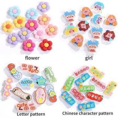 Selling Crocs Diy Accessories Cartoon Cute Girl Head Acrylic Mixed Shoes Flower Shoe Buckle Accessories