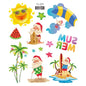 Face Stickers Christmas Cute Stickers Waterproof Children's Cartoon Glitter Snowflake Santa Claus