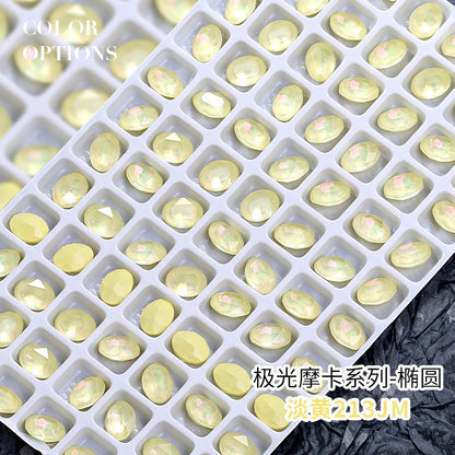 Nail Art Oval Aurora Mocha Pointy Bottom Diamond-rhinrhine-glass Diamond-nail Bag Cap Accessory Decoration DIY