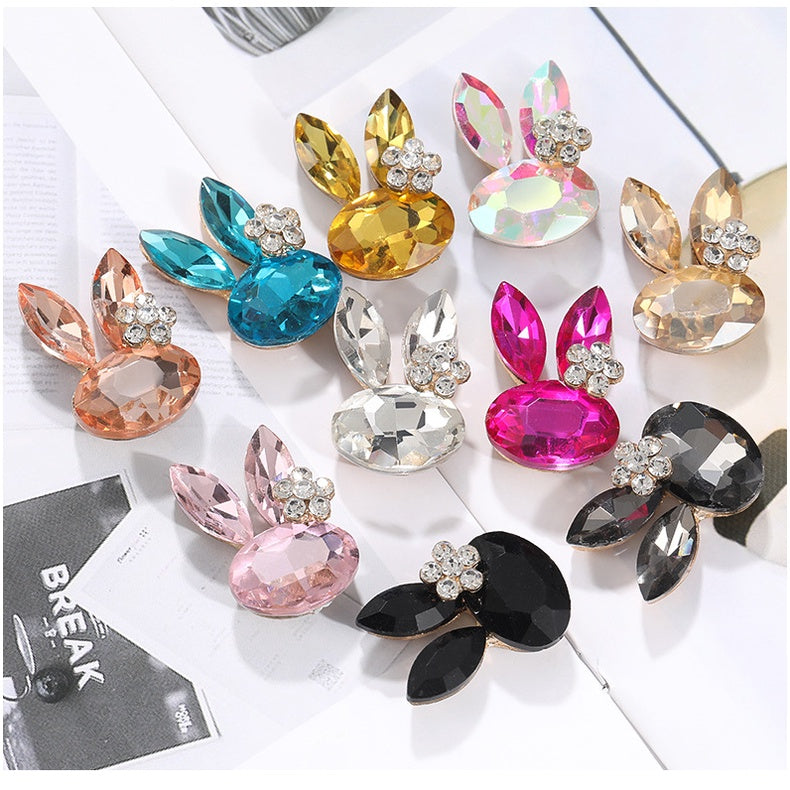 Faship Rhinestone Crystal Bunny Rabbit Pin Brooch Accessories for Easter
