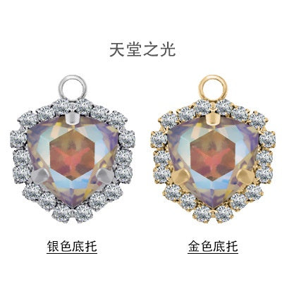 Fashion Pendant Fat Triangle Crystal Glass Claw Rhinestone Diy Necklace Earrings Accessories