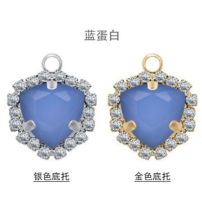 Fashion Pendant Fat Triangle Crystal Glass Claw Rhinestone Diy Necklace Earrings Accessories