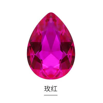 18 * 25Mm water drop shape, manufacturer wholesale glass material water drop crystal rhinestone mobile phone sticker diamond DIY accessories hair accessories handmade material glass diamond beads