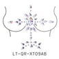 Body Sticker Acrylic Chest Diamond Sticker Women Fake Tattoo Stickers Rave Party Dance Chest Decoration