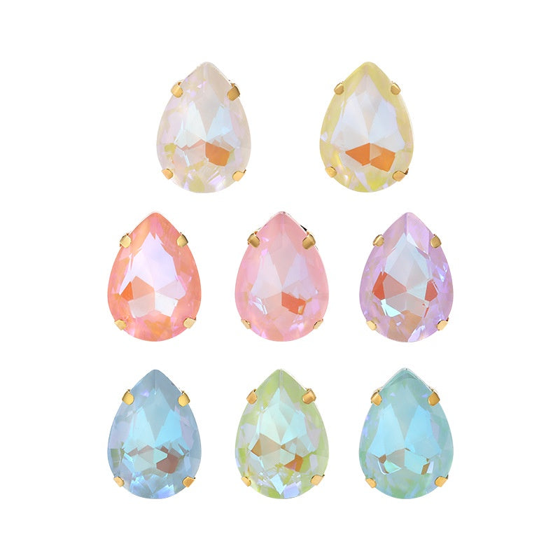 TonyBead, light-colored 50 water droplets Mocha fluorescent four-corner claw drill DIY jewelry sticker drilling material, shoes and clothing accessories wholesale