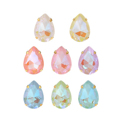 TonyBead, light-colored 50 water droplets Mocha fluorescent four-corner claw drill DIY jewelry sticker drilling material, shoes and clothing accessories wholesale