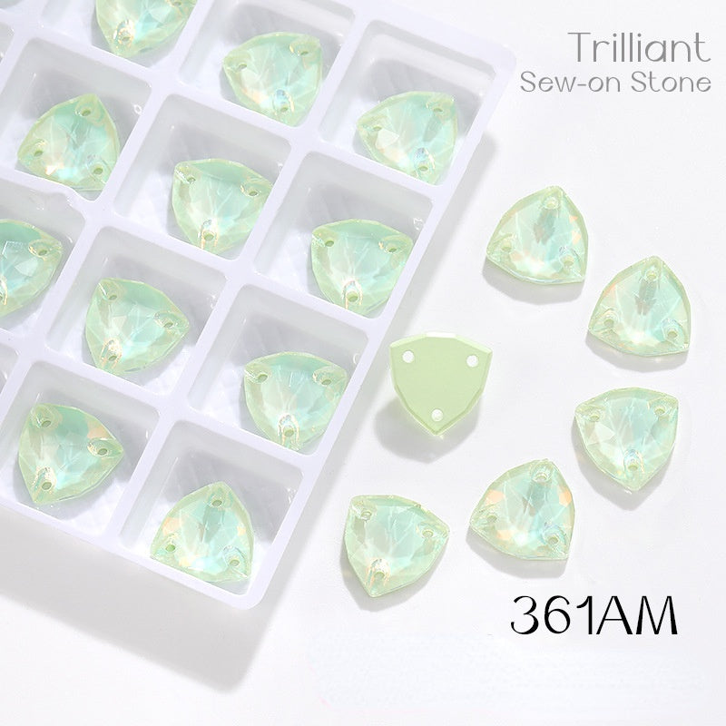 Fat Triangle Mocha Series Garment Sew on Rhinestone Glass Crystal Button for Clothing Jewelry Making