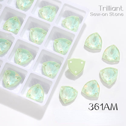 Fat Triangle Mocha Series Garment Sew on Rhinestone Glass Crystal Button for Clothing Jewelry Making