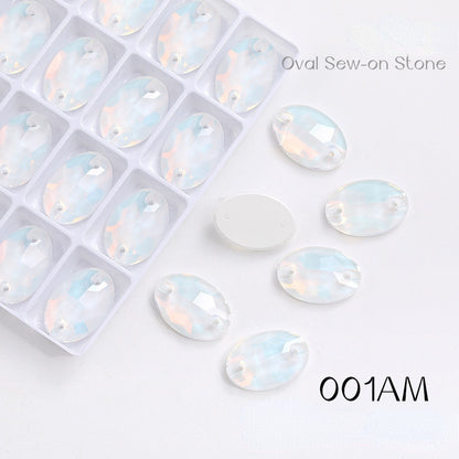 11*16/13*18/17*24mm Oval Shape K9 Glass Crystal Stones Sewing Rhinestones Buttons for Clothes Decoration