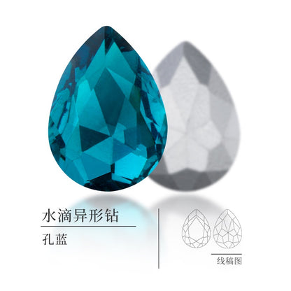 Manufacturer wholesale, glass material water drop crystal rhinestone mobile phone sticker diamond DIY accessories hair accessories handmade material glass diamond beads