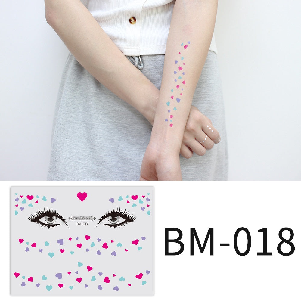 Fashion Little Daisy Print Face Stickers Waterproof and Sweatproof Collarbone Arm Temporary Tattoo Stickers
