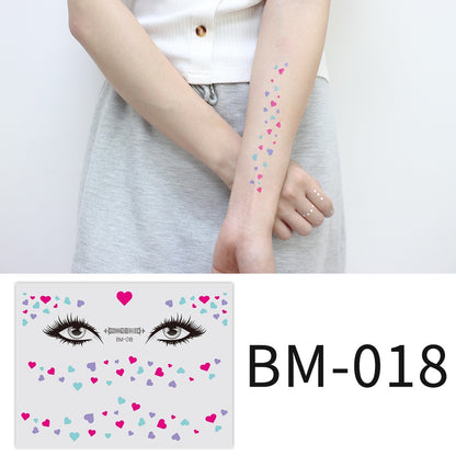 Fashion Little Daisy Print Face Stickers Waterproof and Sweatproof Collarbone Arm Temporary Tattoo Stickers