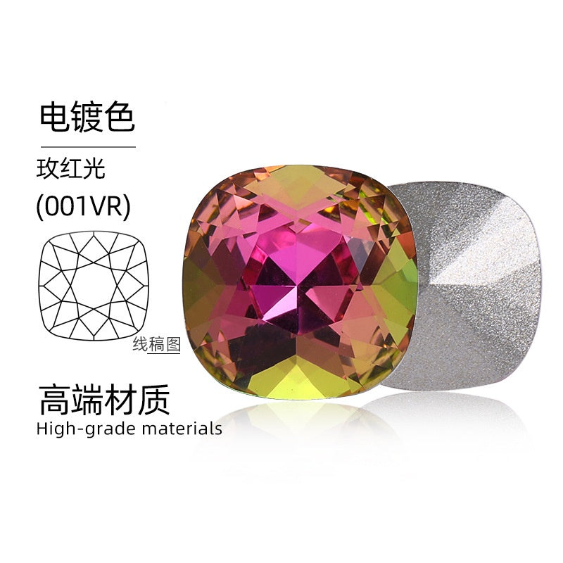 12mm Tip Bottom Special Shape Fat Square Crystal Diamond Tip Bottom Special Shape Glass Diamond Diy Jewelry Accessories Materials