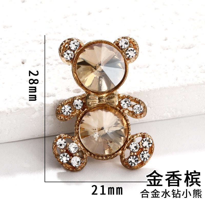 Crystal Bear Multi-color Diamond Bear Brooch DIY Accessories