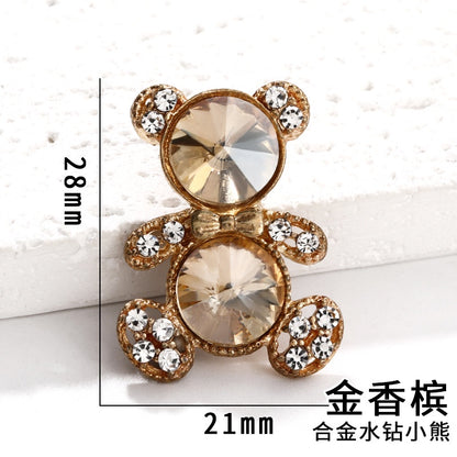 Crystal Bear Multi-color Diamond Bear Brooch DIY Accessories