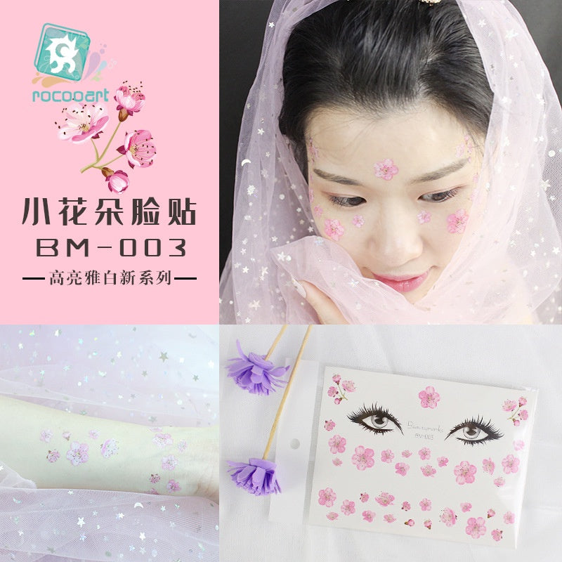 Fashion Little Daisy Print Face Stickers Waterproof and Sweatproof Collarbone Arm Temporary Tattoo Stickers