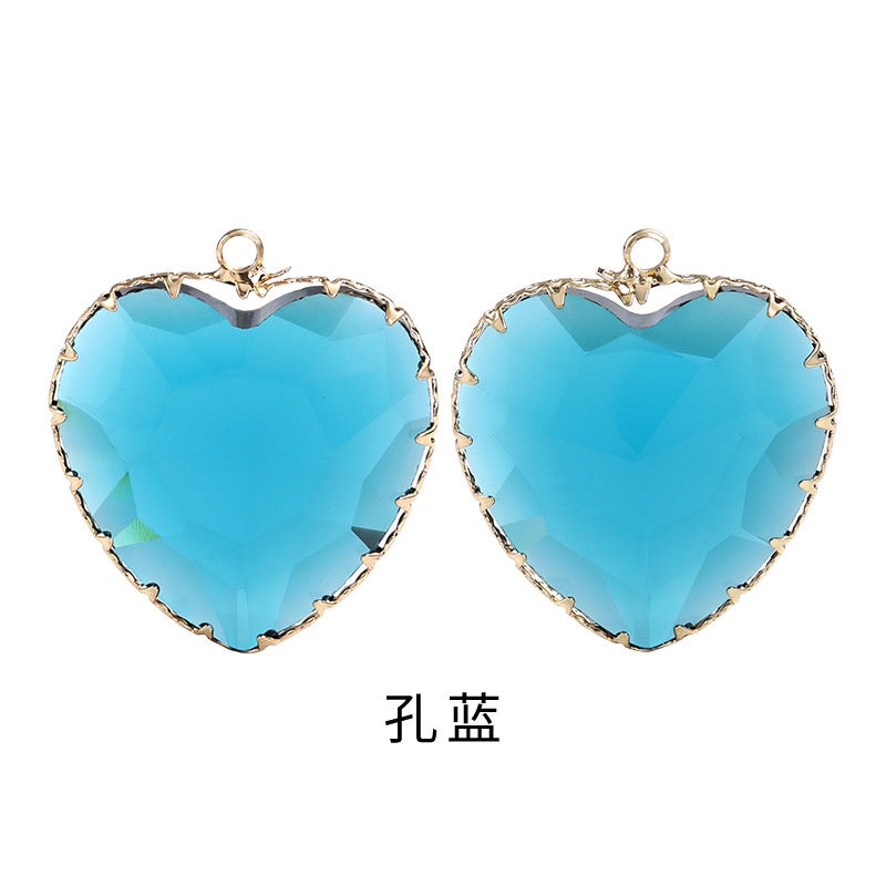 Fashion Transparent Love Heart Crystal Pendant for Earring Necklace Diy Making