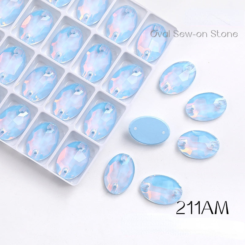 11*16/13*18/17*24mm Oval Shape K9 Glass Crystal Stones Sewing Rhinestones Buttons for Clothes Decoration