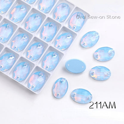11*16/13*18/17*24mm Oval Shape K9 Glass Crystal Stones Sewing Rhinestones Buttons for Clothes Decoration